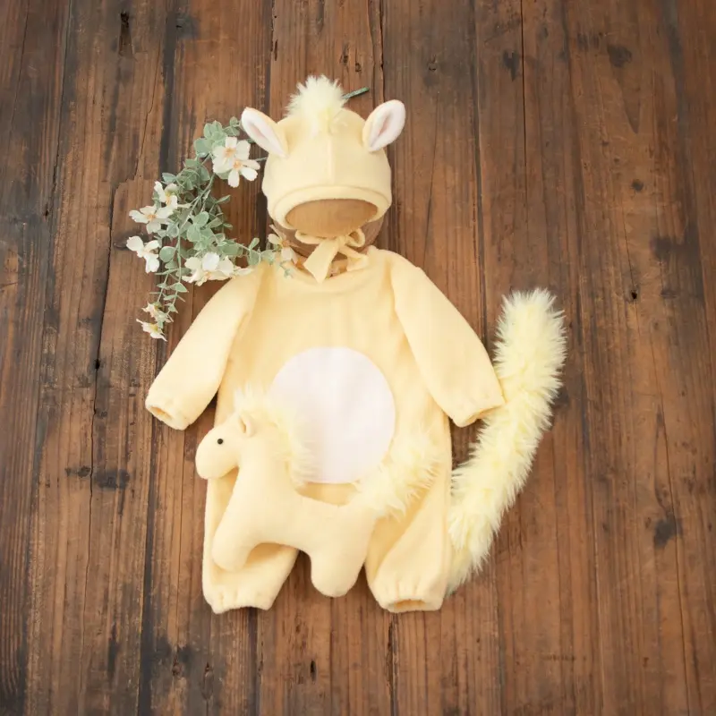 Yellow Horse Outfit Set with Tail Horse — Full Set